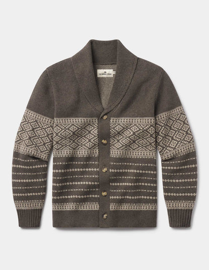 Fair Isle Cardigan in Olive