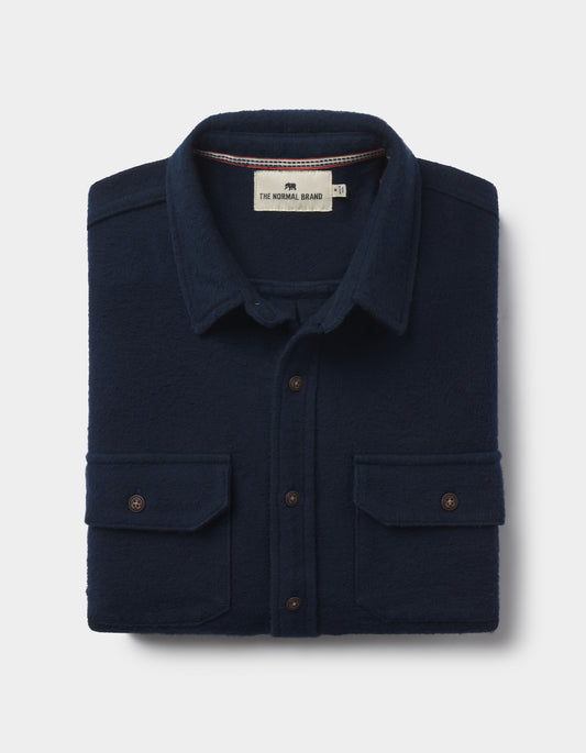 Heavyweight Chamois Overshirt in Dark Sapphire