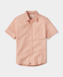 Freshwater Short Sleeve Button Up Shirt: Double Nep Copper Dobby
