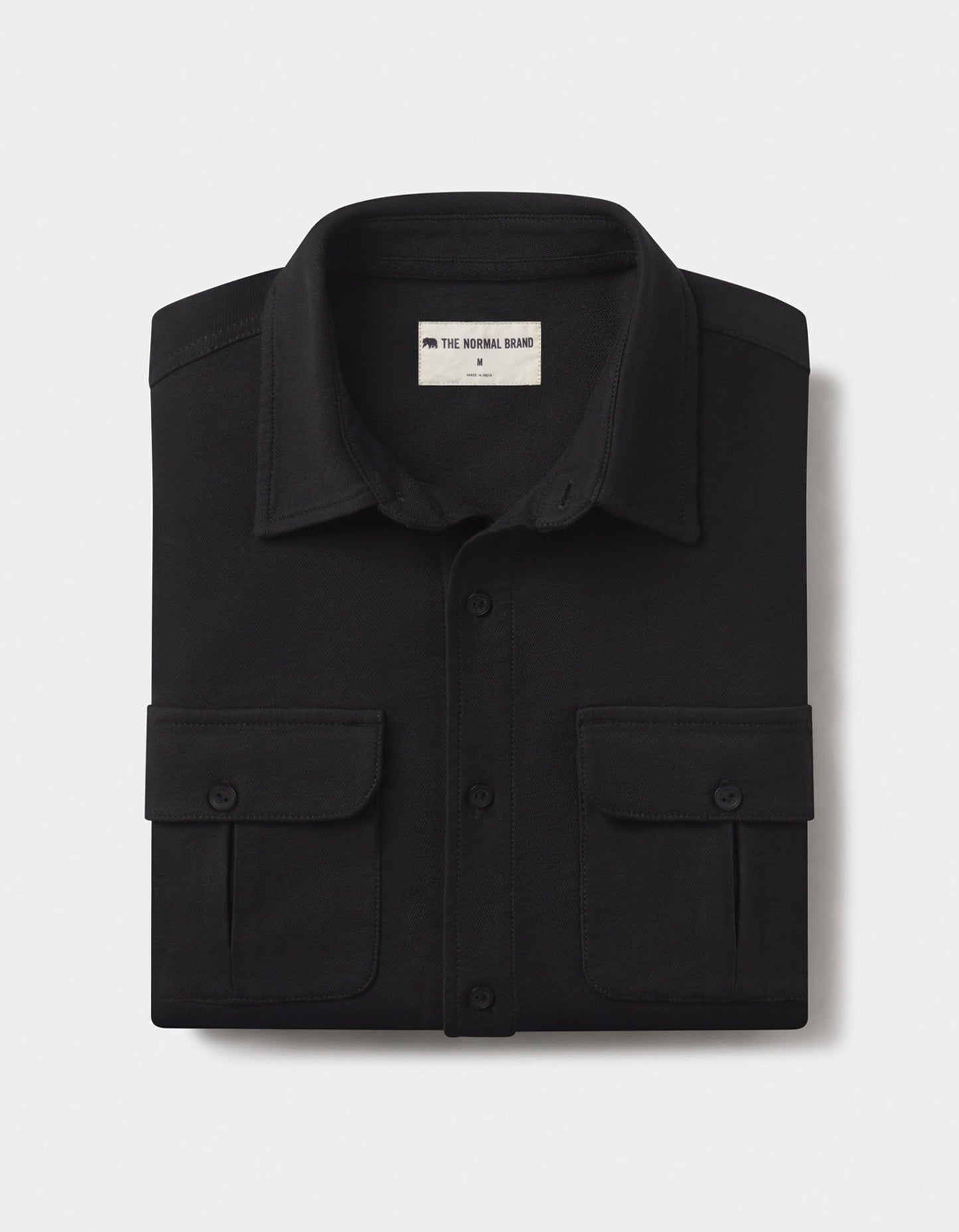 Comfort Terry Shirt Jacket in Black