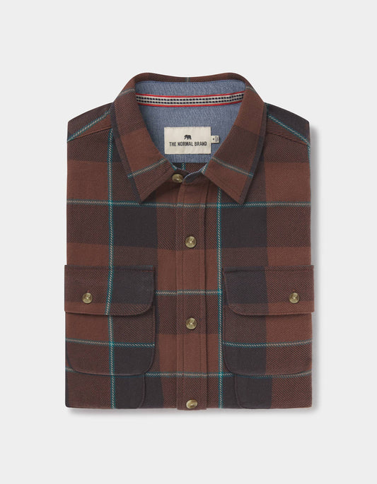 Mountain Overshirt in Teak Plaid