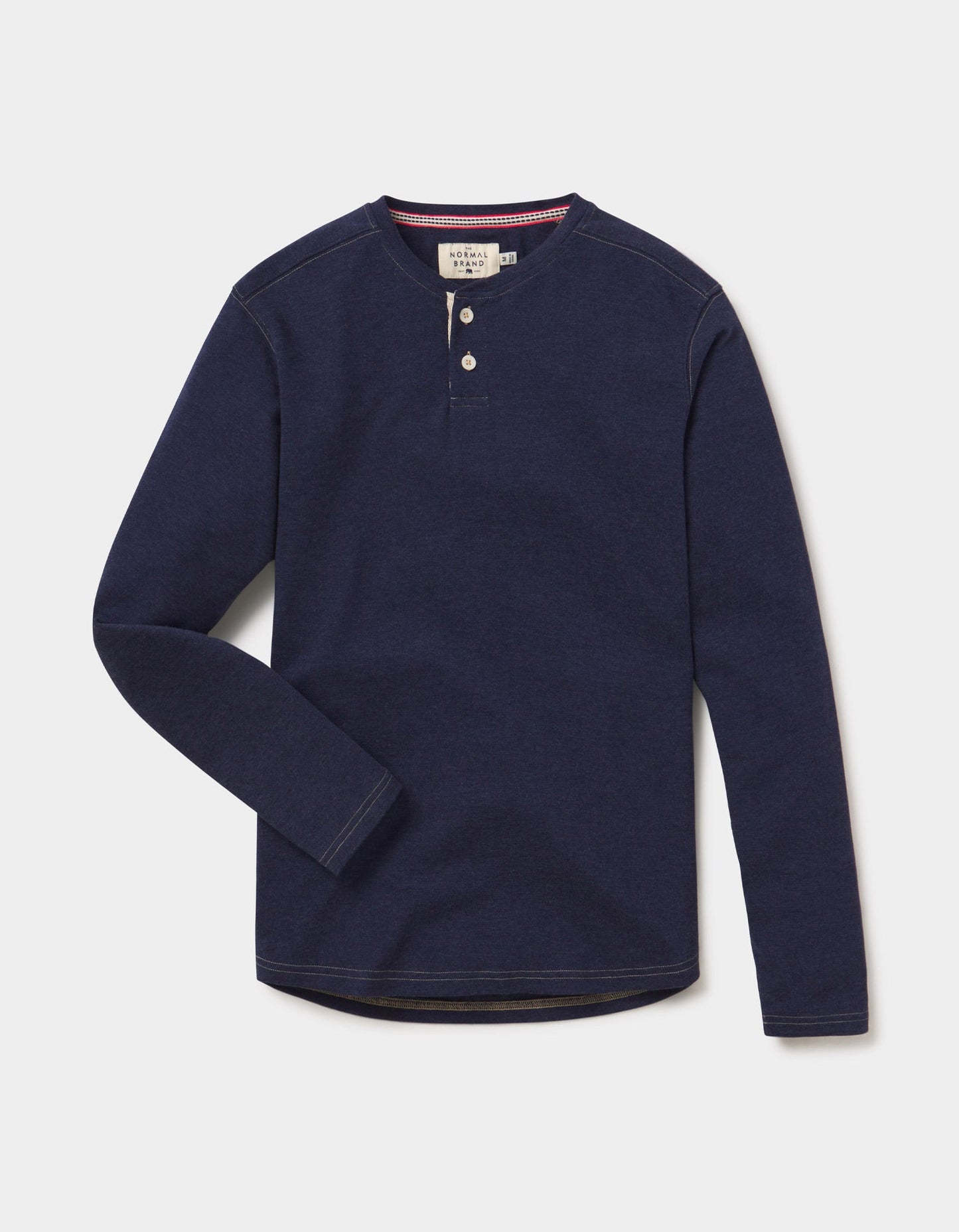 Puremeso Two Button Henley in Normal Navy