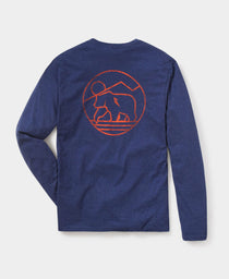Mountain Bear Long Sleeve T-Shirt: Navy