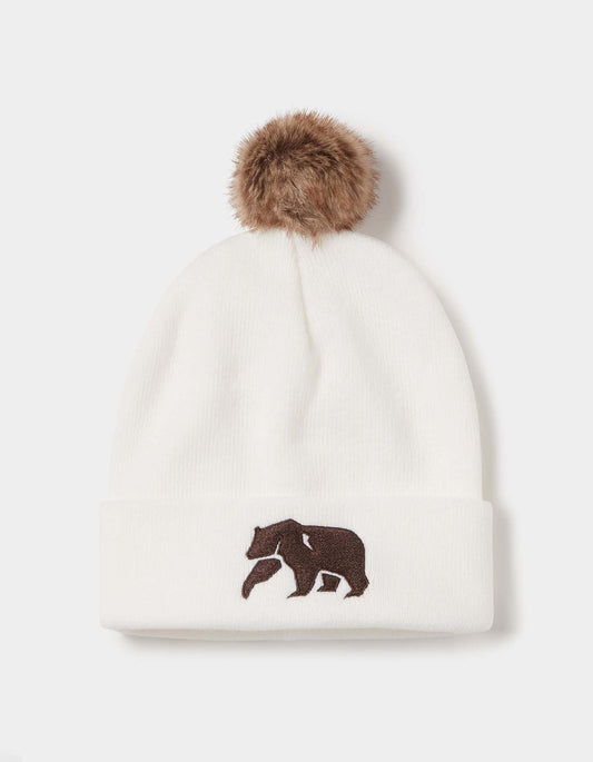 Pom Beanie in White