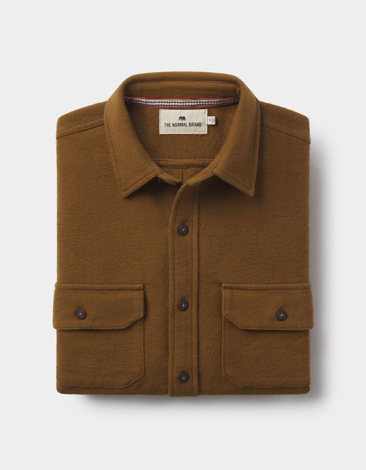 Heavyweight Chamois Overshirt in Gold