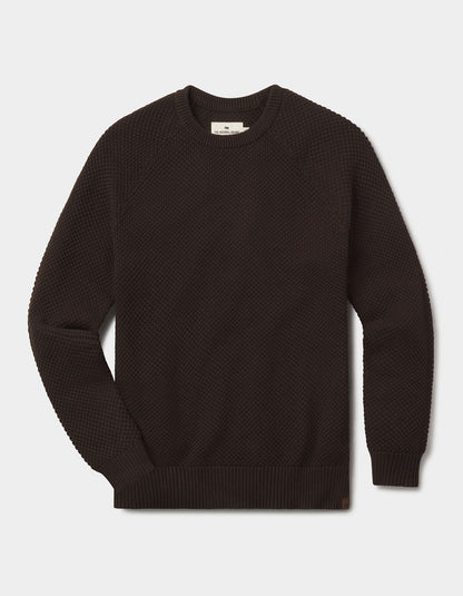 Moss Stitch Crew in Umber