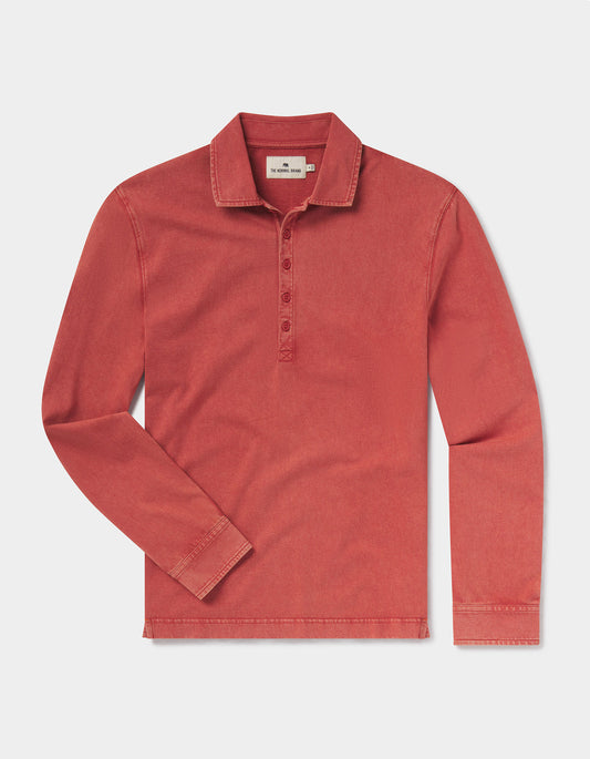 Lennox Jersey Polo in Scarlet