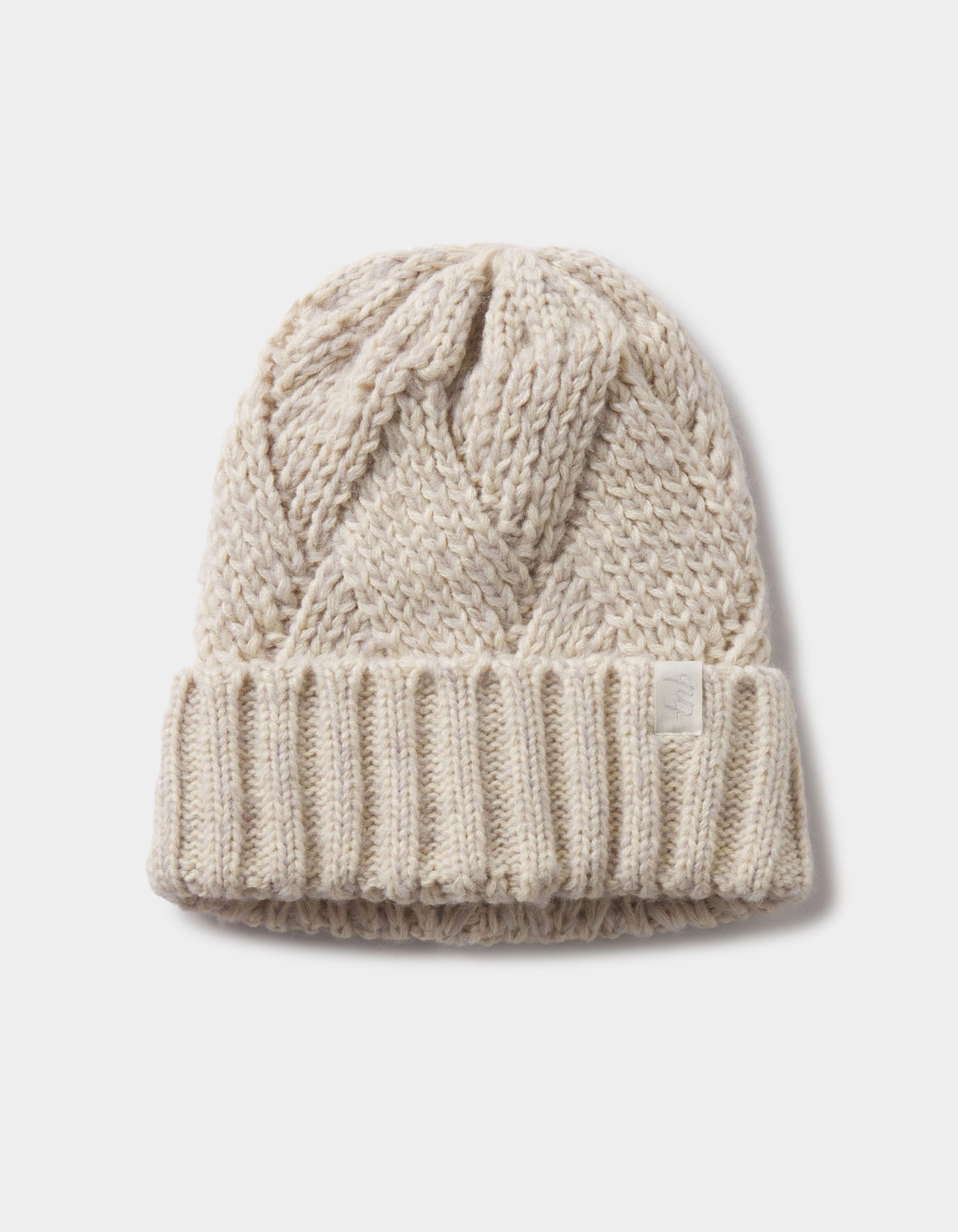 Cable Knit Beanie in Cream