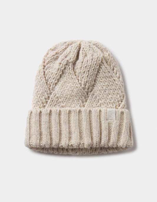 Cable Knit Beanie in Cream