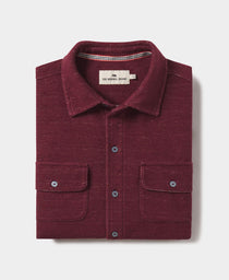 Textured Knit Shirt: Wine