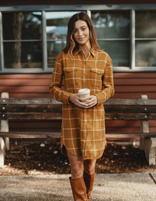 Mountain Shirt Dress in Palomino Plaid