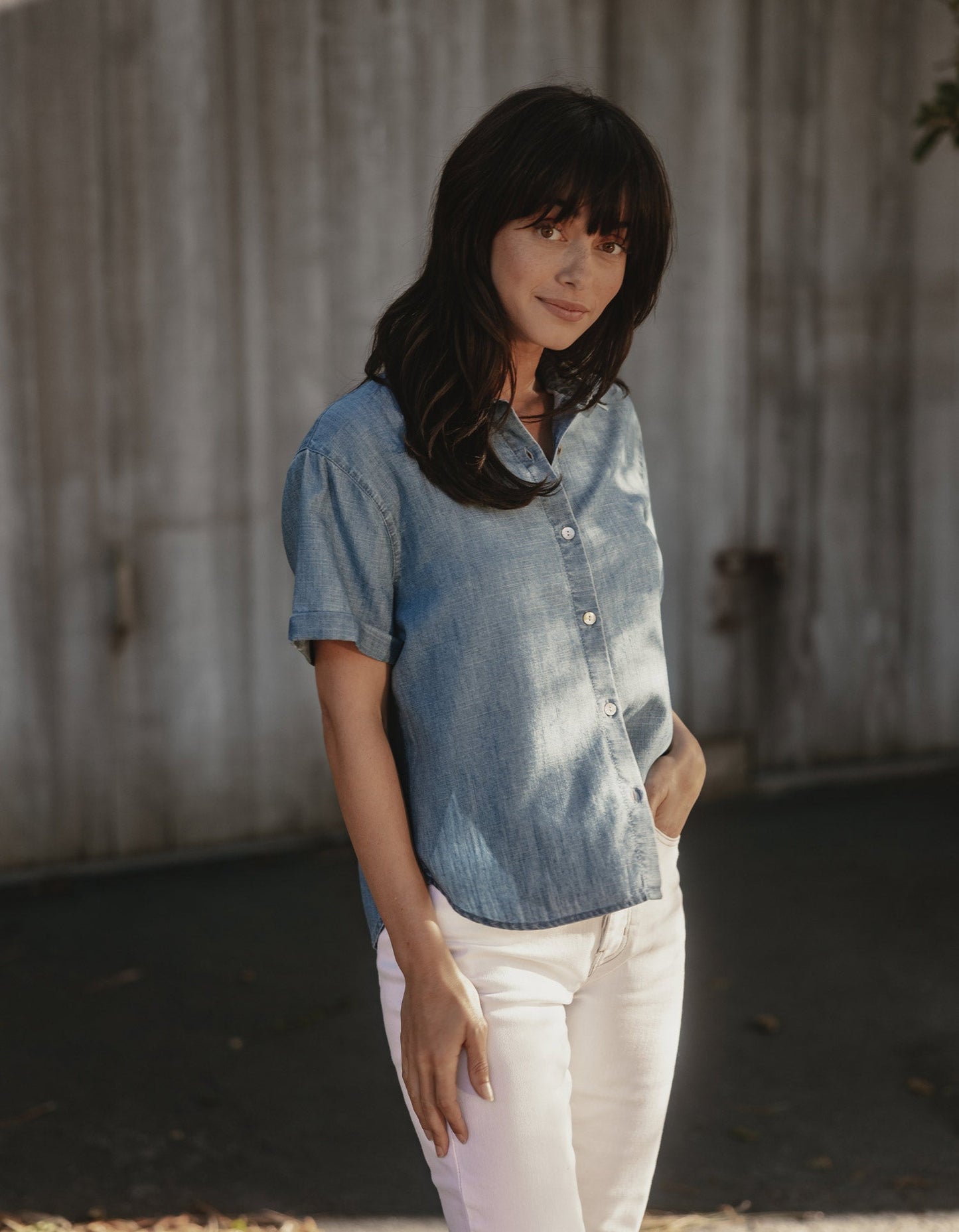 Chambray Rosie Button Up Shirt in Medium Wash