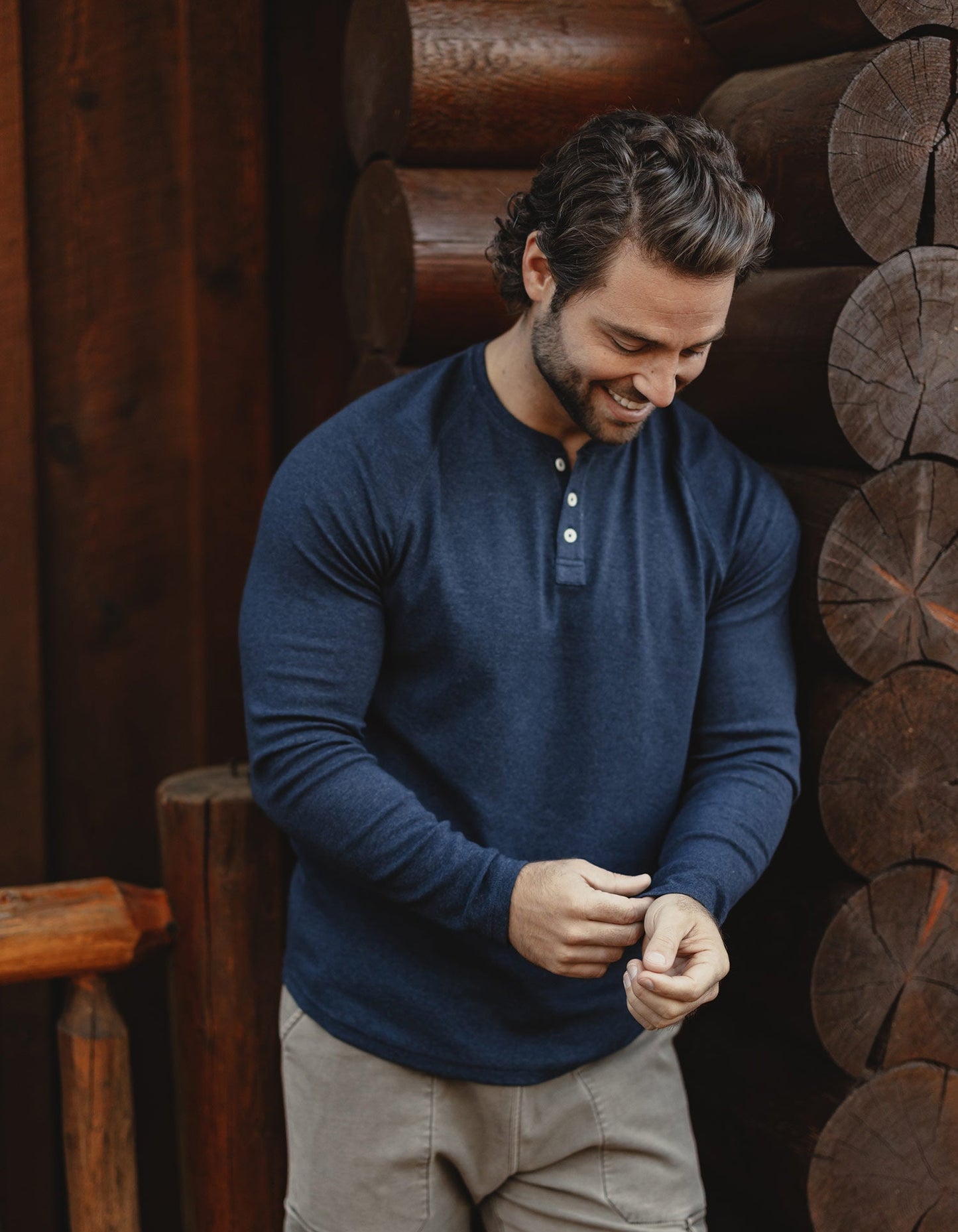 Puremeso Everyday Henley in Navy