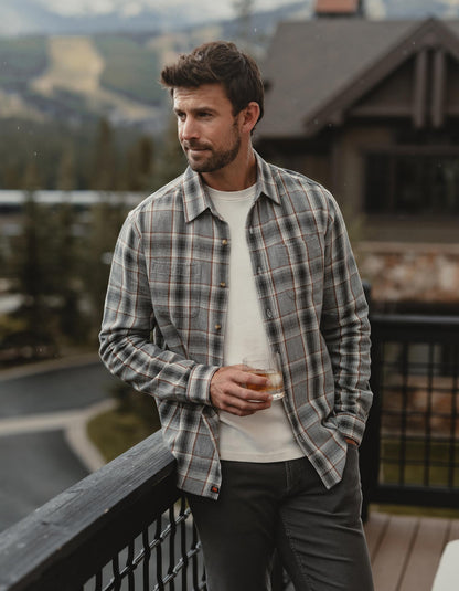 Jackson Lightweight Flannel in Grey Plaid