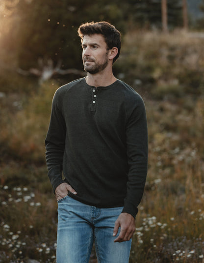 Puremeso Everyday Henley in Charcoal