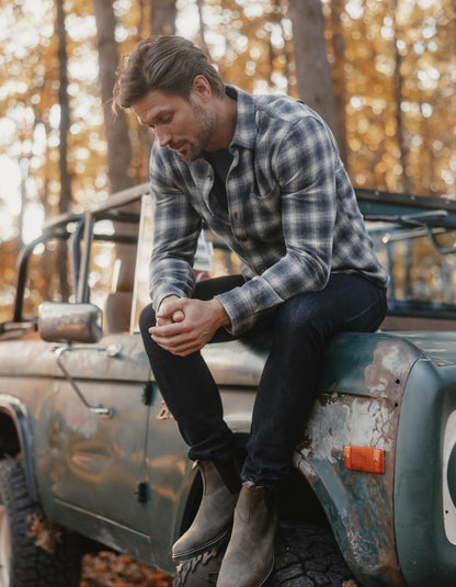 Louis Heavyweight Flannel Overshirt in Carbon Plaid