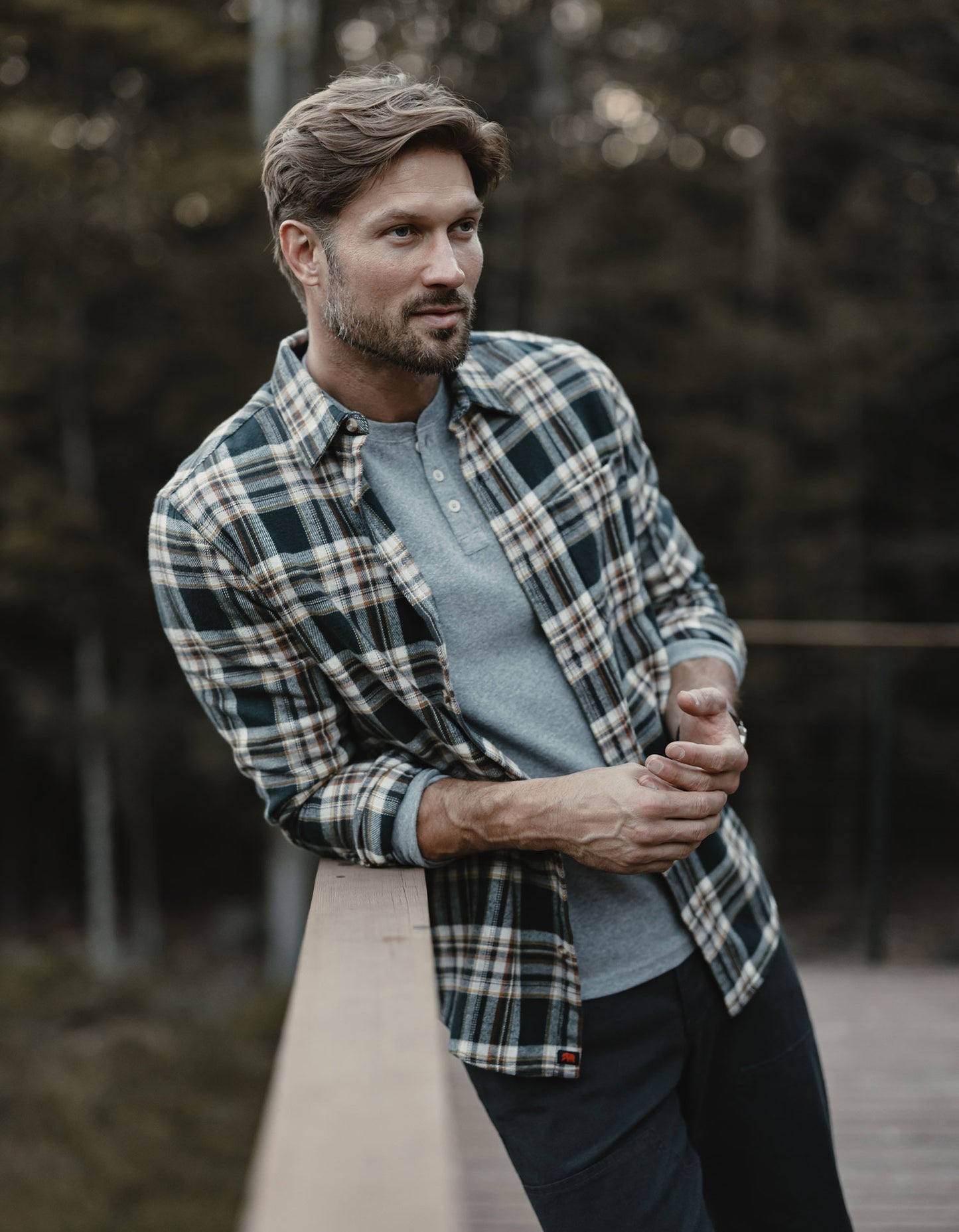 Louis Heavyweight Flannel Overshirt in Elmwood Plaid