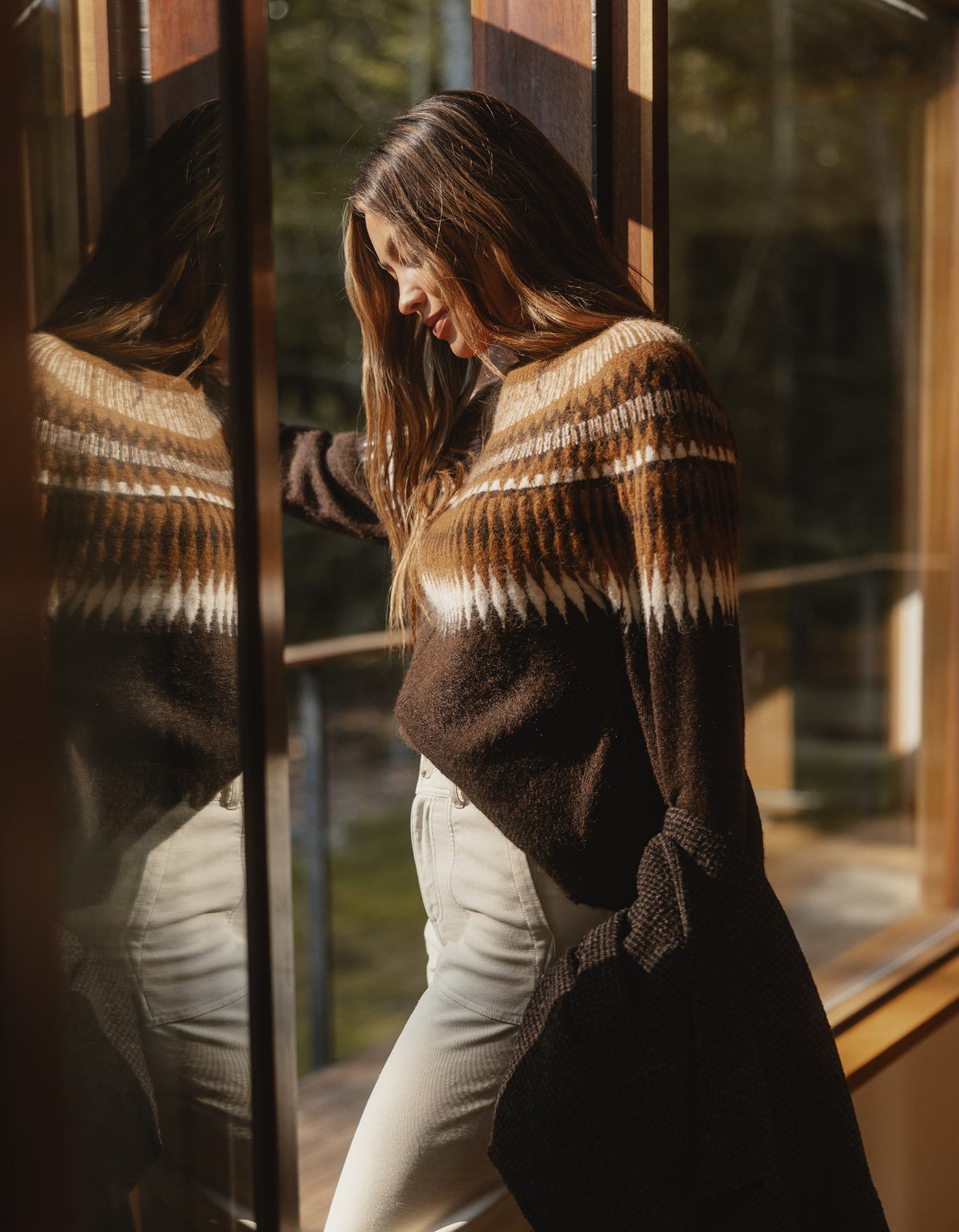 Nomad Fair Isle Sweater in Espresso Multi