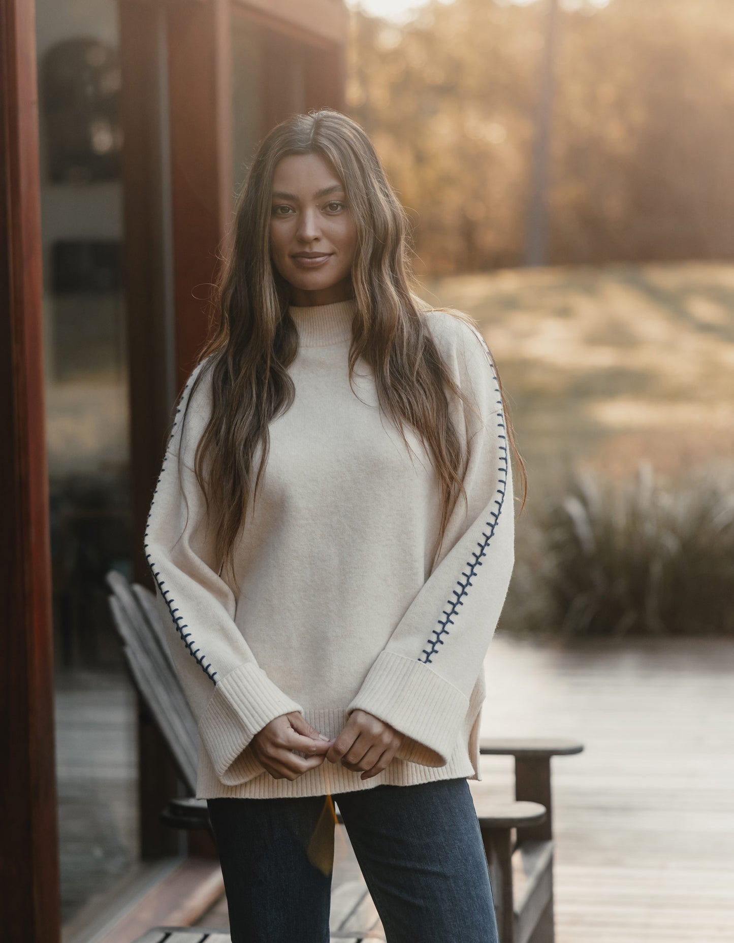 Craft Stitch Sweater in Chalk