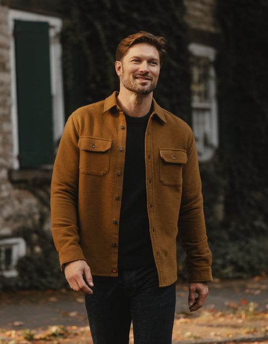 Heavyweight Chamois Overshirt in Gold