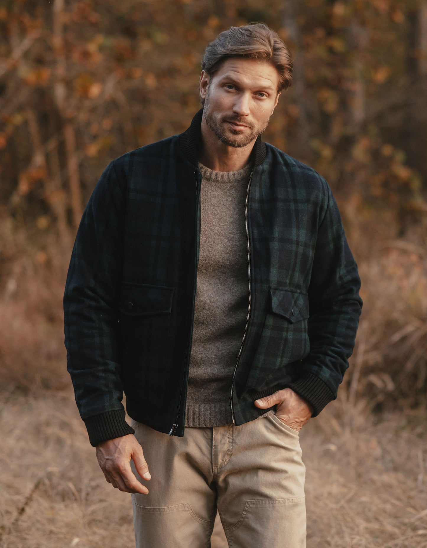 Douglas Bomber Jacket in Blackwatch Plaid