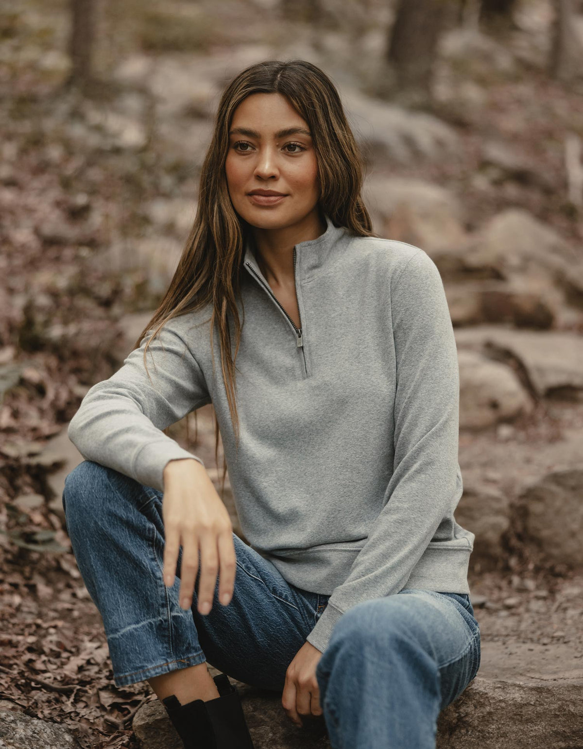 Puremeso Weekend Companion Quarter Zip in Athletic Grey – The Normal Brand