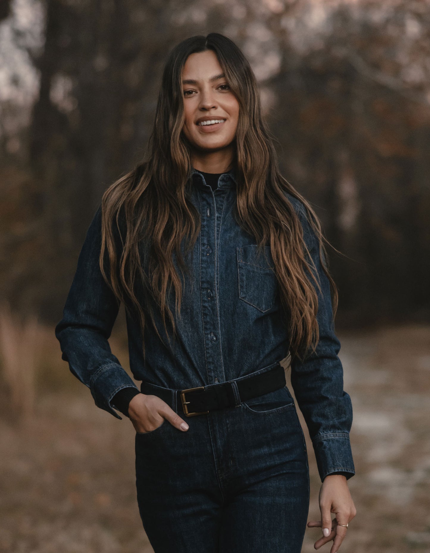 Denim Shirt in Dark Wash