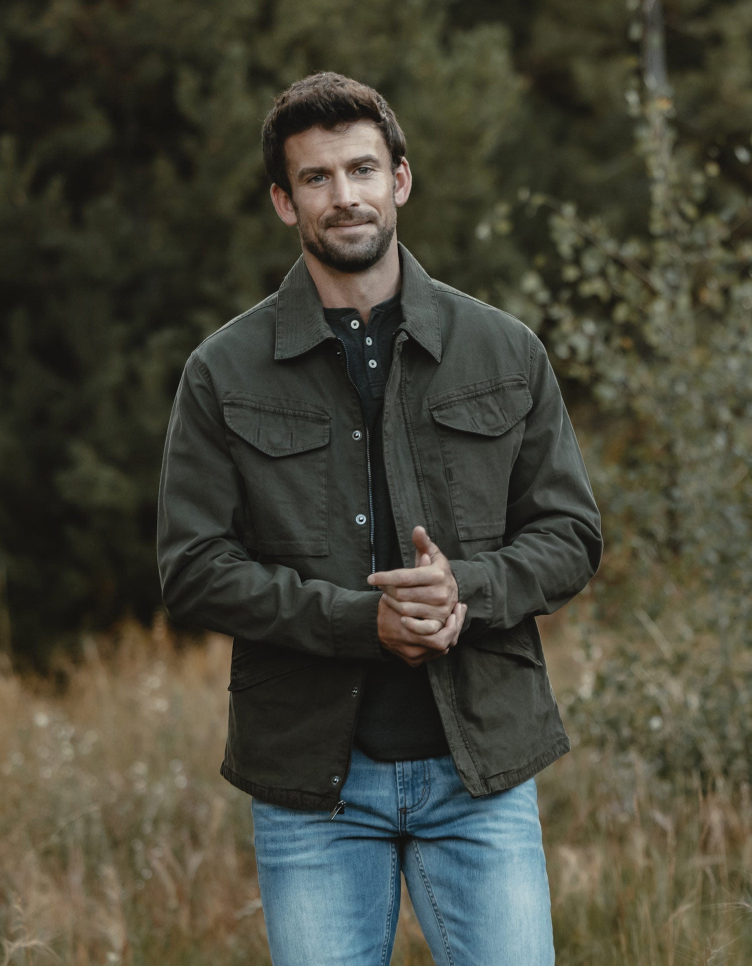 James Canvas Military Jacket in Dusty Olive – The Normal Brand