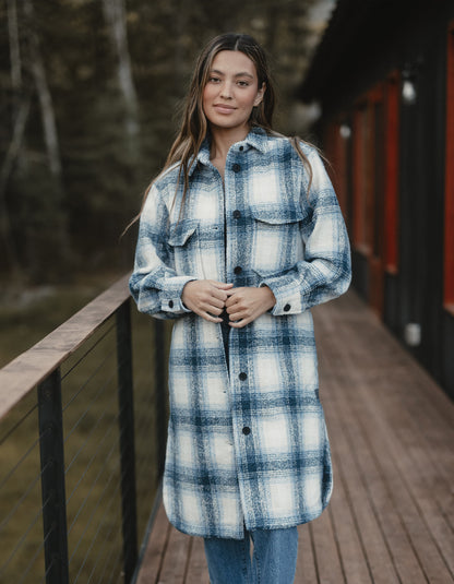 Toni Duster Jacket in Blue Plaid