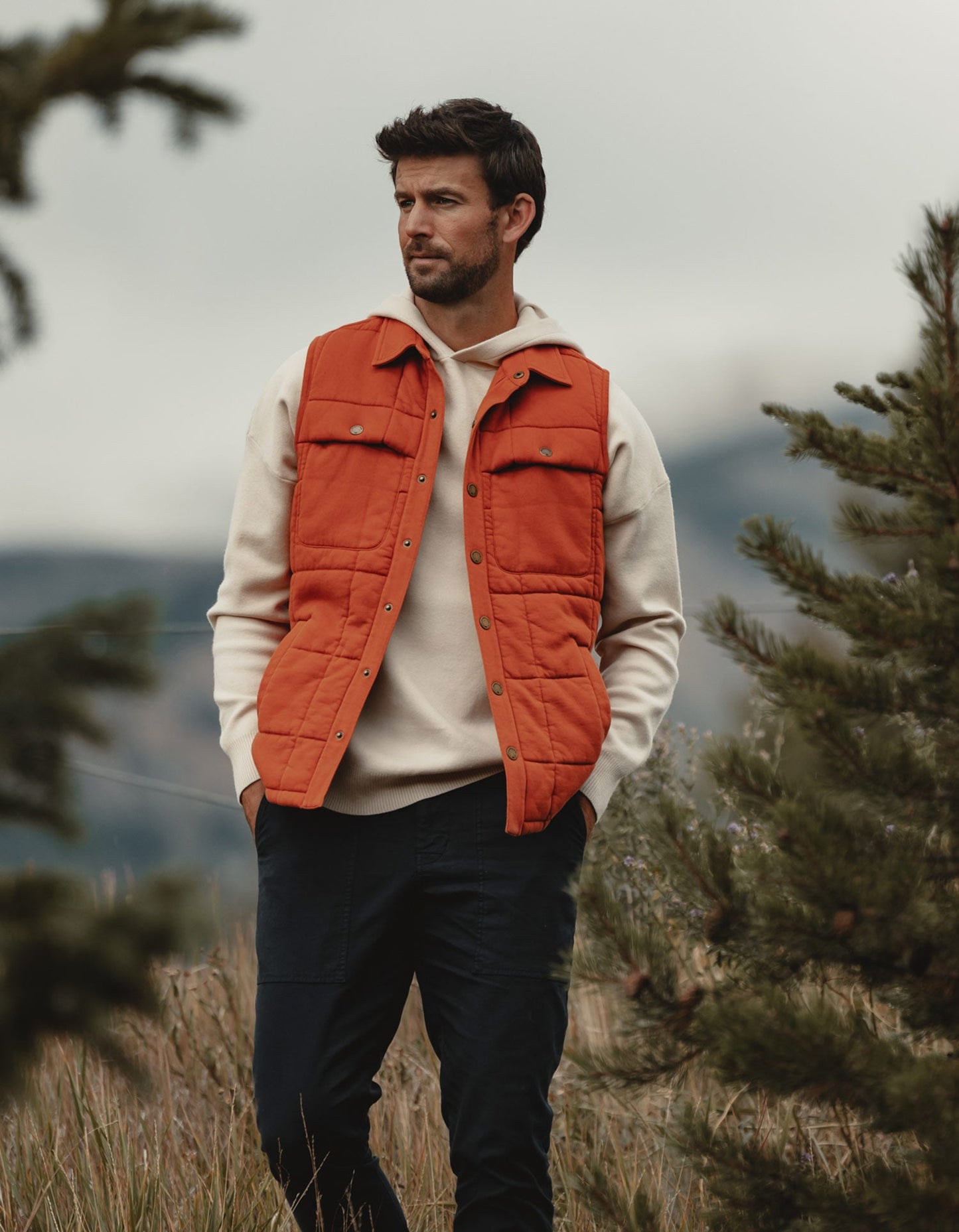 Jackie Premium Fleece Lodge Vest in Fire