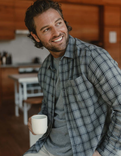 Nikko Button Up Shirt in Ink Plaid