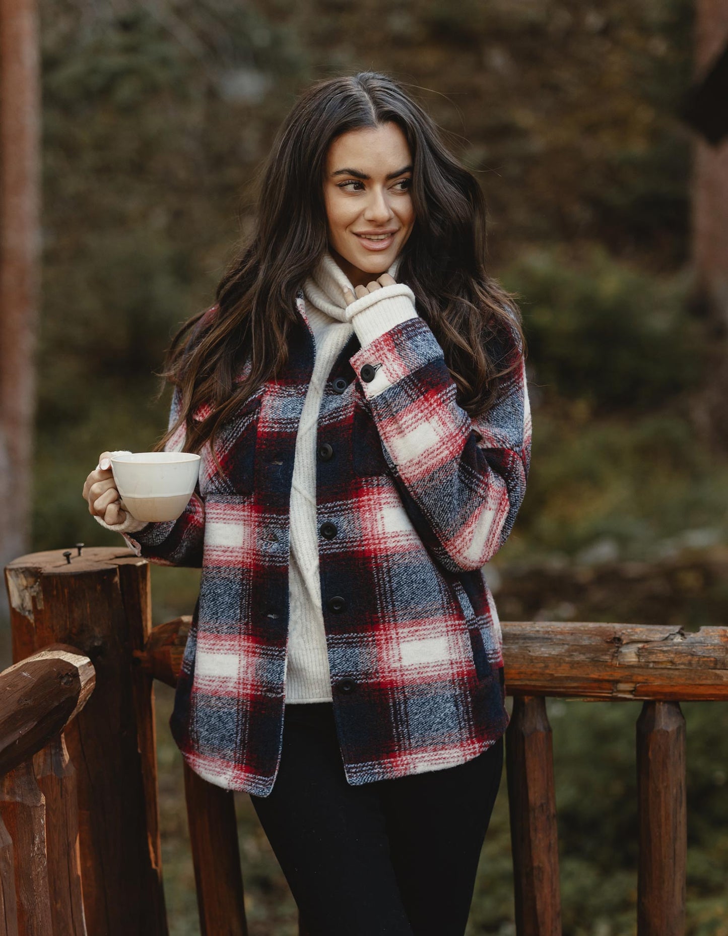 Logan Ski Lodge Jacket in Red Plaid