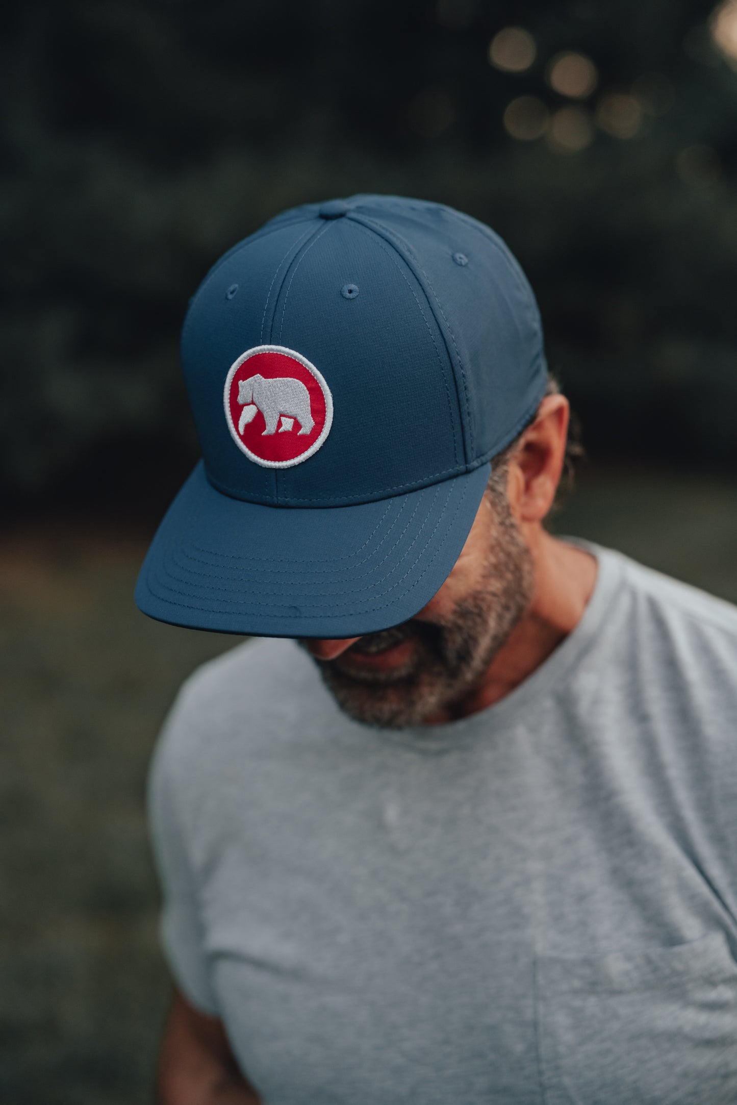 Circle Patch Performance Cap in Mineral Blue-Red