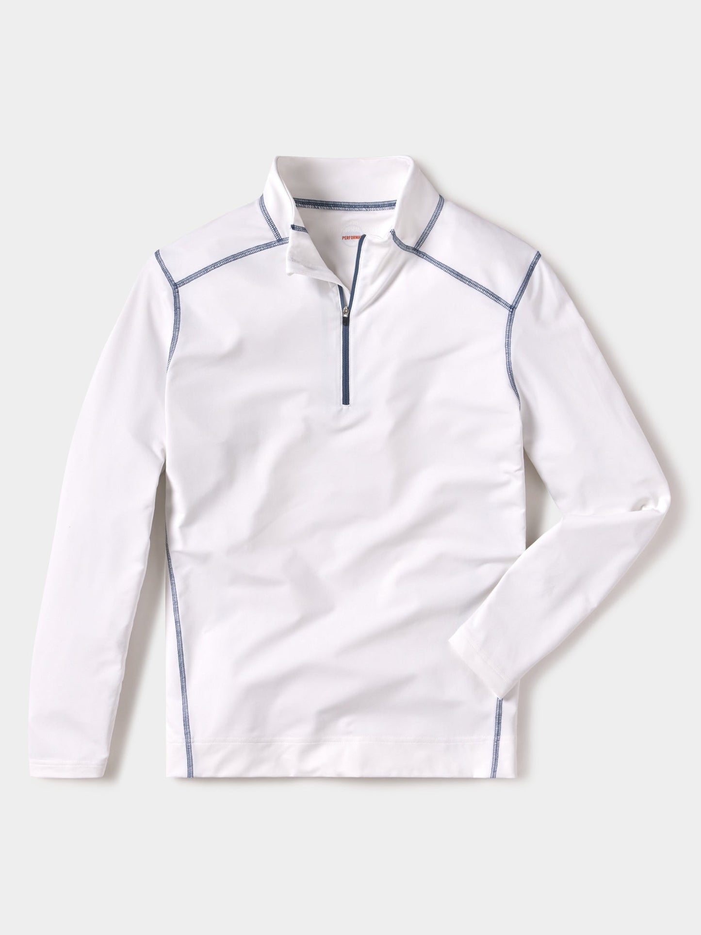 Seamed Performance Quarter Zip in White