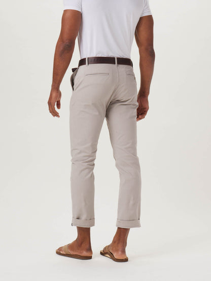 Normal Stretch Chino in Ash On Model from Back