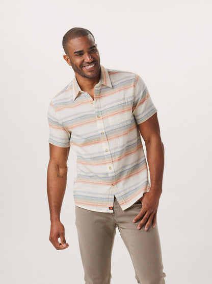 Freshwater Short Sleeve Button Up Shirt in Canyon Stripe