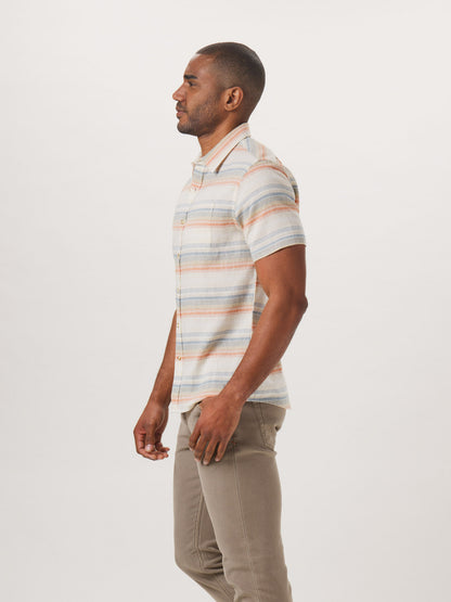 Freshwater Short Sleeve Button Up Shirt in Canyon Stripe