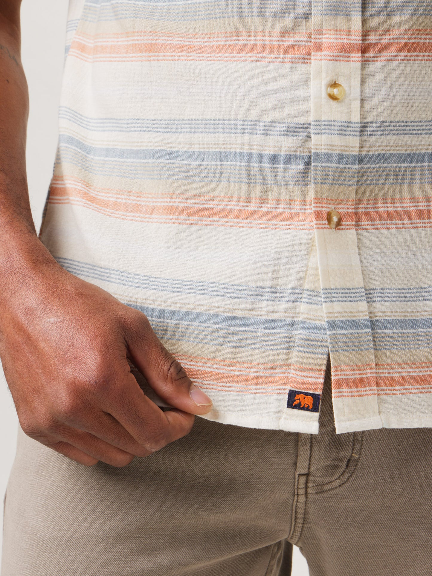 Freshwater Short Sleeve Button Up Shirt in Canyon Stripe