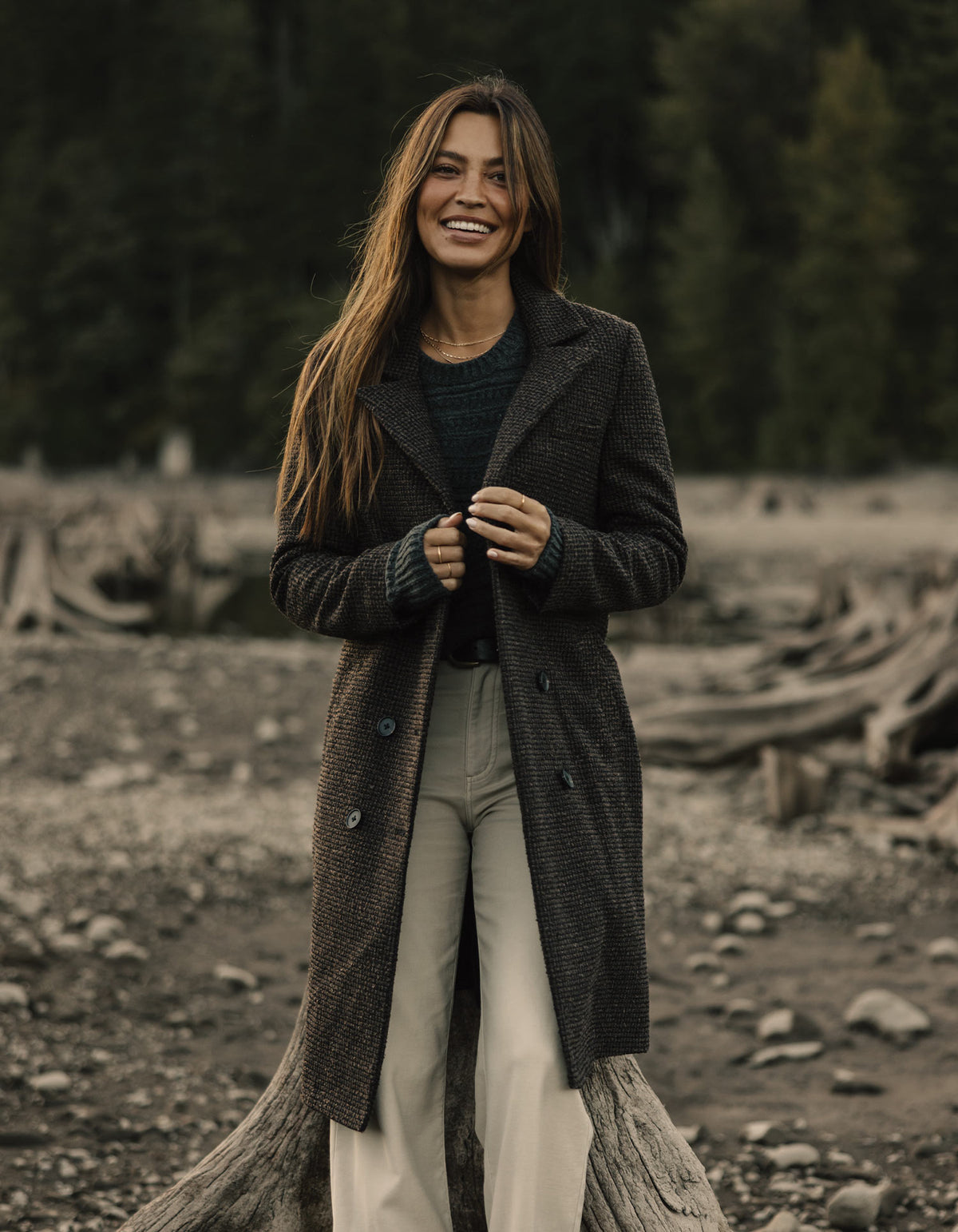 Pop Coat in Coffee Plaid
