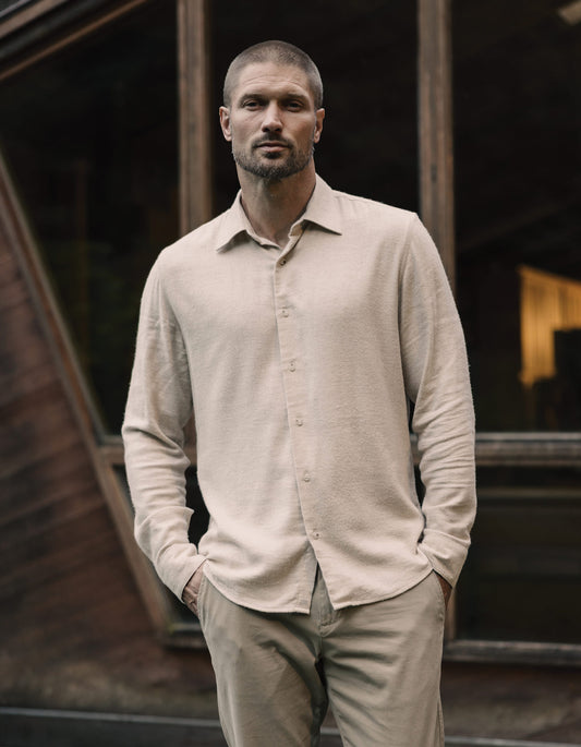 Owen Lightweight Button Up in Fossil