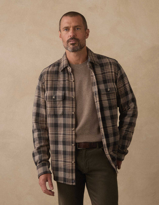 Mountain Textured Overshirt in Asphalt Plaid