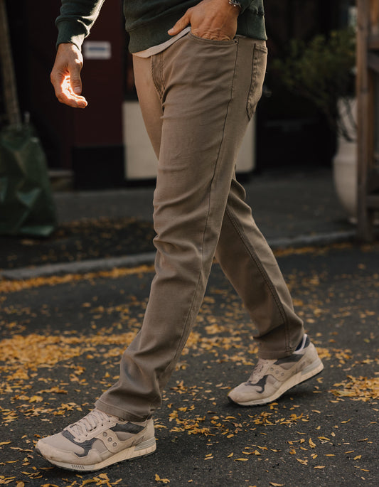 Comfort Terry Straight Pant in Taupe