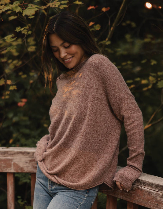 Marianna Crewneck Sweater in Mineral Red