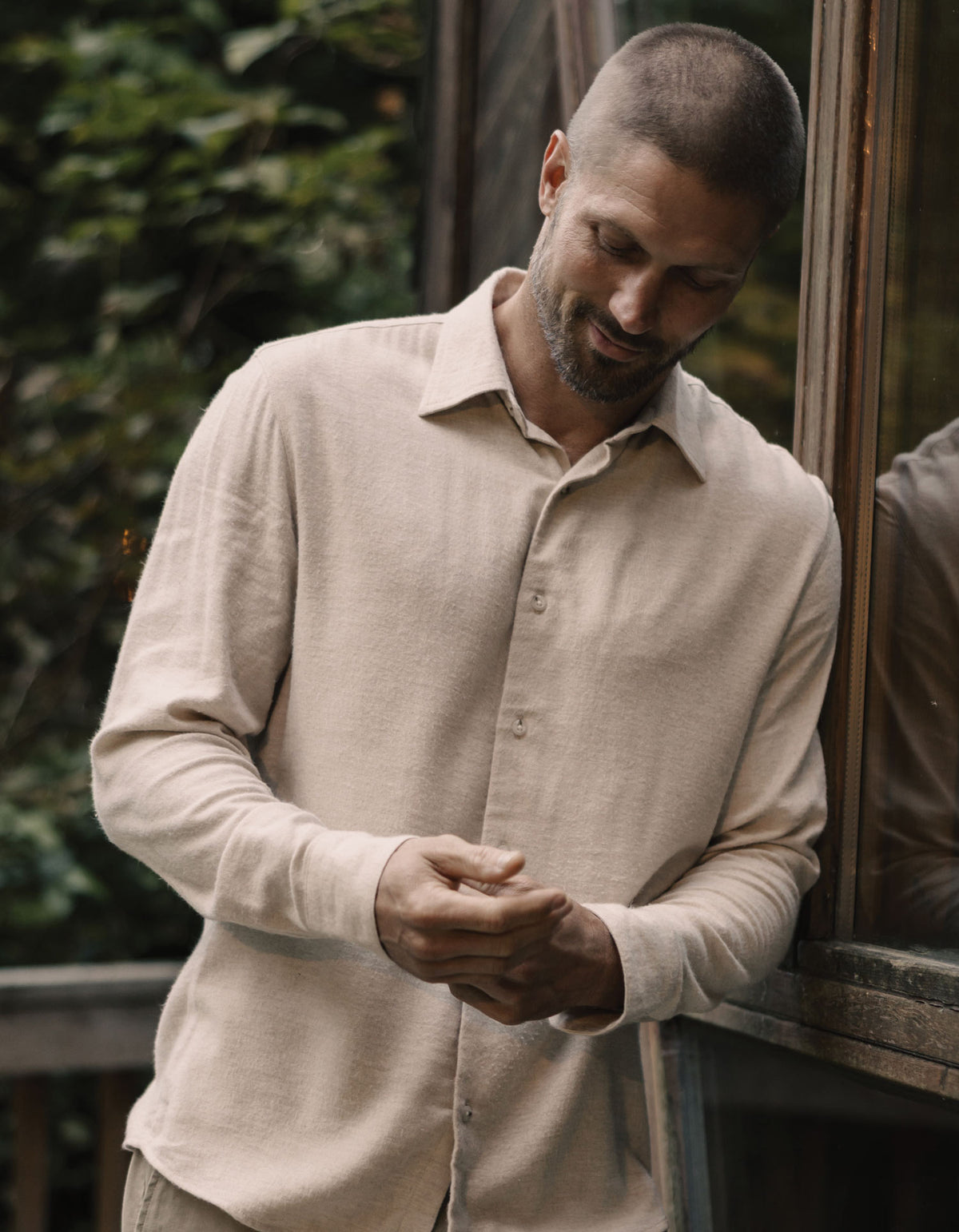 Owen Lightweight Button Up in Fossil