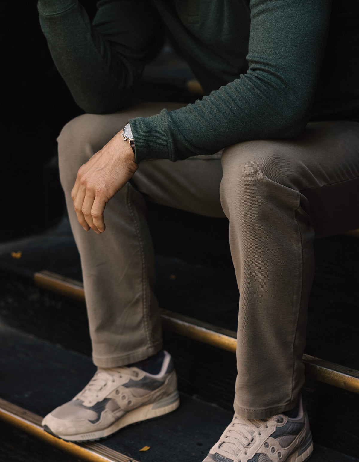 Comfort Terry Straight Pant in Taupe