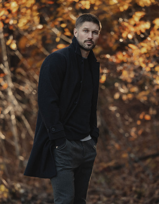 Henry Topcoat in Brown Houndstooth