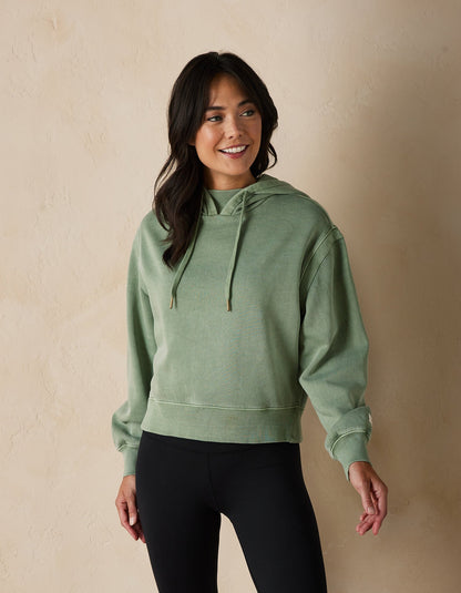 Jackie Premium Fleece Boxy Skimmer Hoodie in Juniper