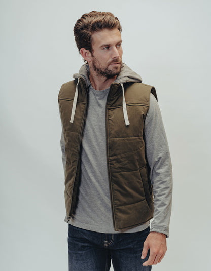 Dano Hooded Athletic Vest in Brown