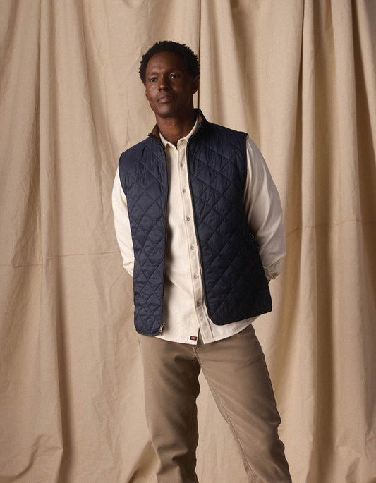 Quilted Liner Vest in Navy