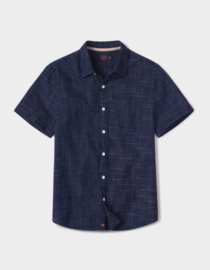 Freshwater Short Sleeve Button Up Shirt in Ocean